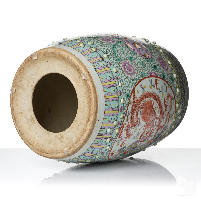 A famille rose garden seat, - 图9